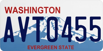 WA license plate AVT0455