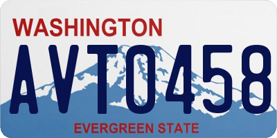 WA license plate AVT0458