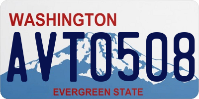 WA license plate AVT0508