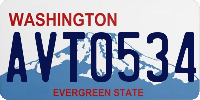 WA license plate AVT0534