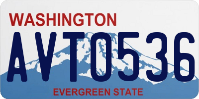 WA license plate AVT0536
