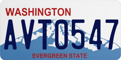 WA license plate AVT0547