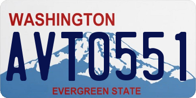WA license plate AVT0551
