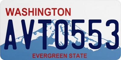 WA license plate AVT0553