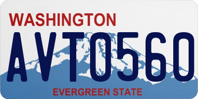 WA license plate AVT0560