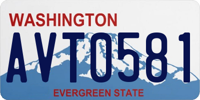 WA license plate AVT0581