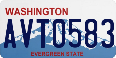 WA license plate AVT0583