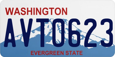 WA license plate AVT0623