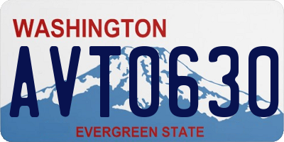 WA license plate AVT0630