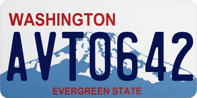 WA license plate AVT0642