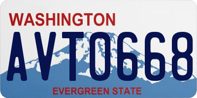 WA license plate AVT0668
