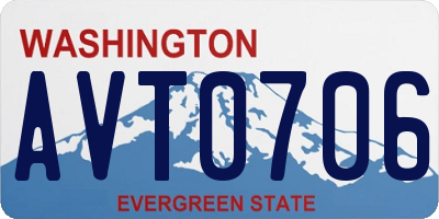 WA license plate AVT0706
