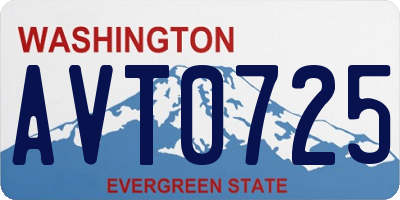 WA license plate AVT0725