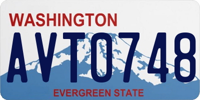 WA license plate AVT0748