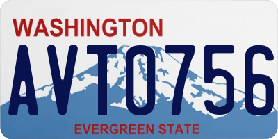 WA license plate AVT0756