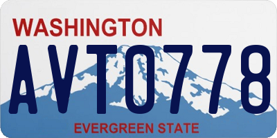 WA license plate AVT0778
