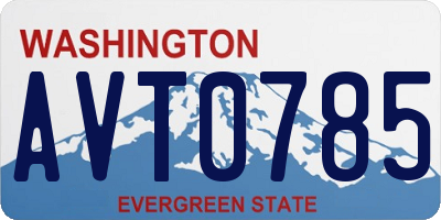 WA license plate AVT0785