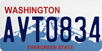 WA license plate AVT0834