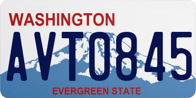 WA license plate AVT0845