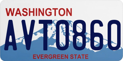 WA license plate AVT0860