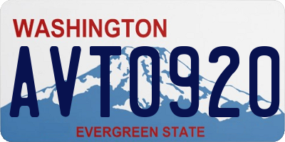 WA license plate AVT0920