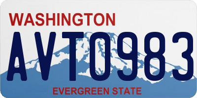 WA license plate AVT0983