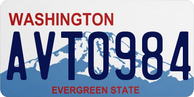 WA license plate AVT0984