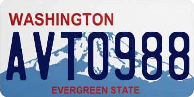 WA license plate AVT0988