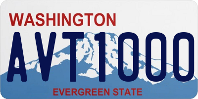 WA license plate AVT1000