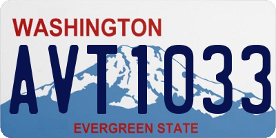 WA license plate AVT1033