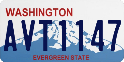WA license plate AVT1147