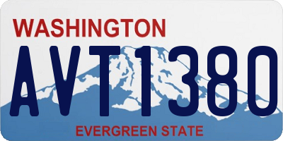 WA license plate AVT1380