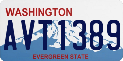 WA license plate AVT1389