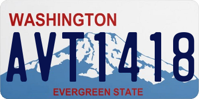 WA license plate AVT1418
