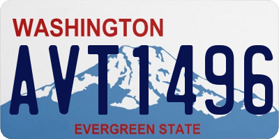 WA license plate AVT1496