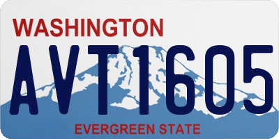 WA license plate AVT1605