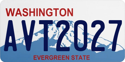 WA license plate AVT2027