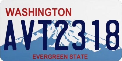 WA license plate AVT2318