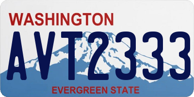 WA license plate AVT2333