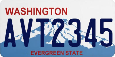 WA license plate AVT2345