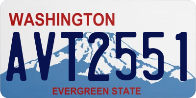 WA license plate AVT2551