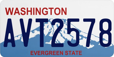 WA license plate AVT2578