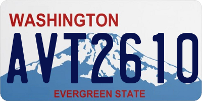 WA license plate AVT2610