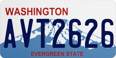 WA license plate AVT2626