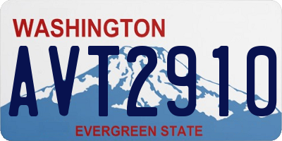 WA license plate AVT2910