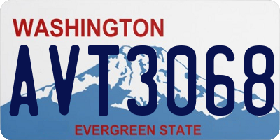 WA license plate AVT3068