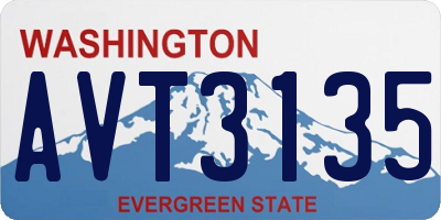 WA license plate AVT3135