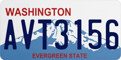WA license plate AVT3156