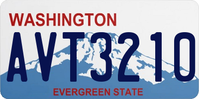 WA license plate AVT3210