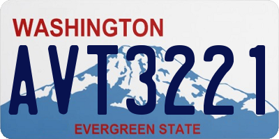 WA license plate AVT3221